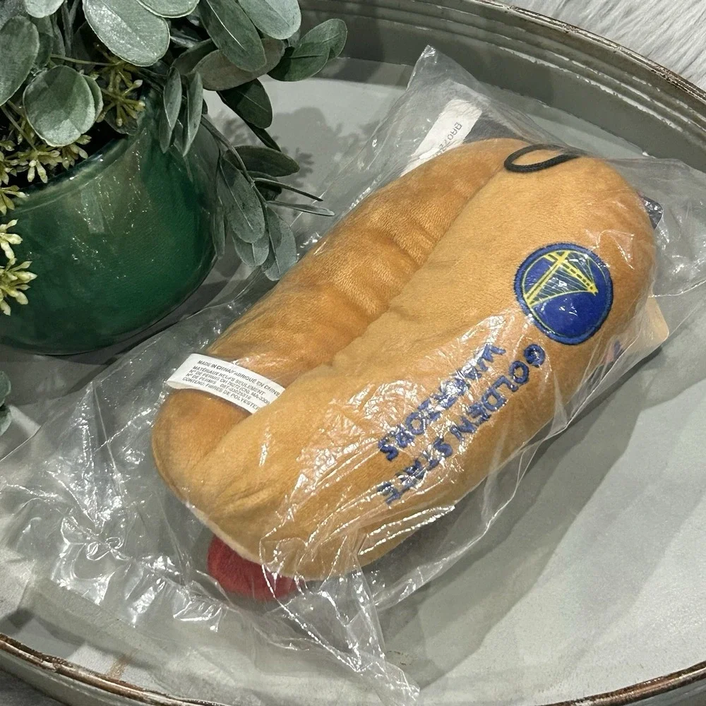 Pets First NBA Hotdog Plush Toy for Dogs‎ with Squeaker - Golden State Warriors